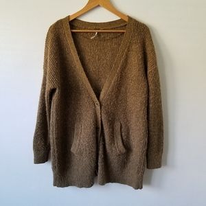 𝅺FREE People Mohair Blend Chunky Knit Oversized V-Neck Cozy  Slouchy Cardigan S